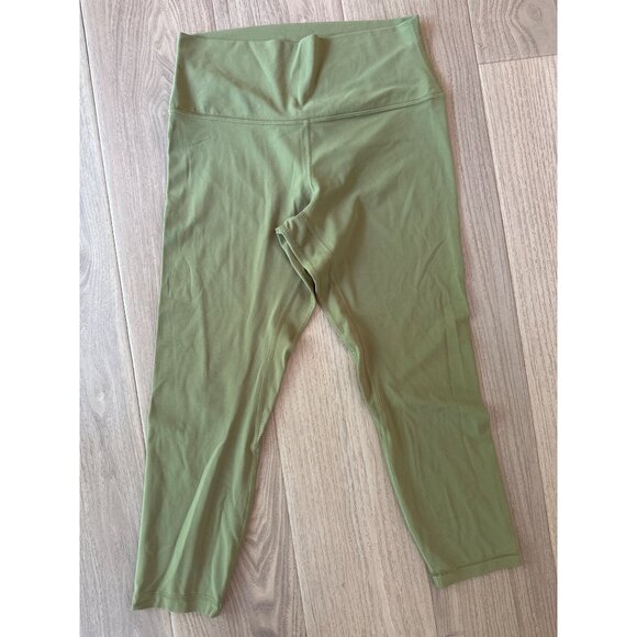 Lululemon Womens Olive Green High-Waisted Nylon/Elastane Leggings Size 10 - Picture 1 of 4